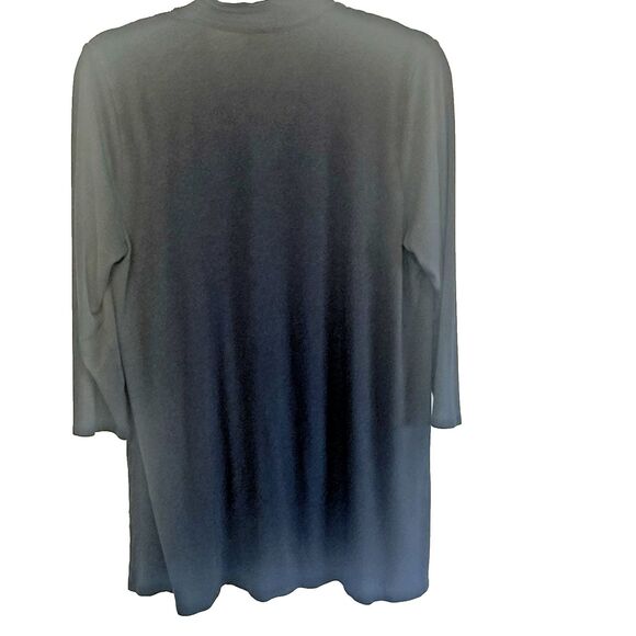 J Jill Wearever Sz M Navy Blue V Neck 3/4 length sleeves Tunic Top. Flowy Casual - Picture 2 of 7